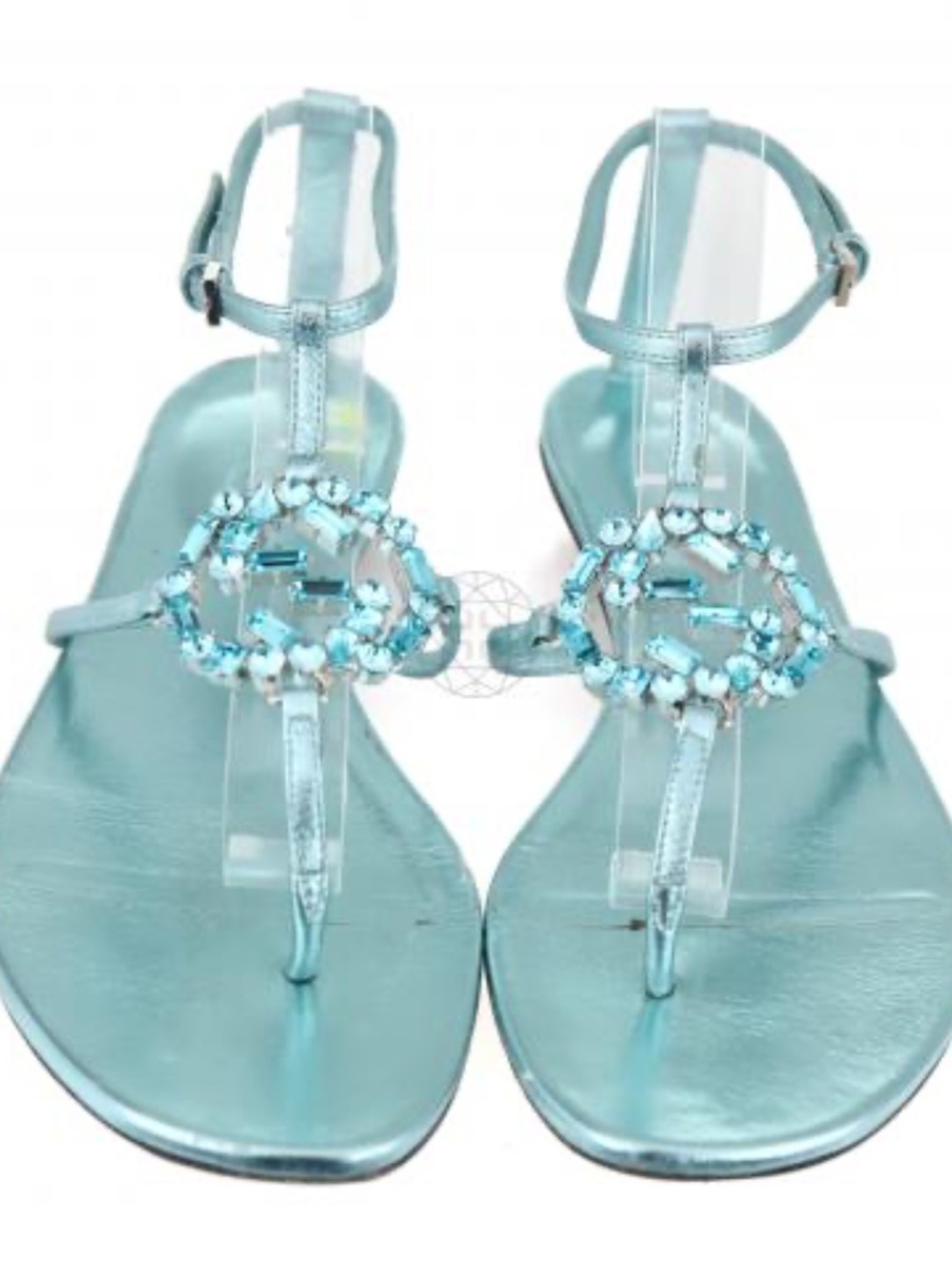 Gucci GG Crystal Embelished Thong Sandals